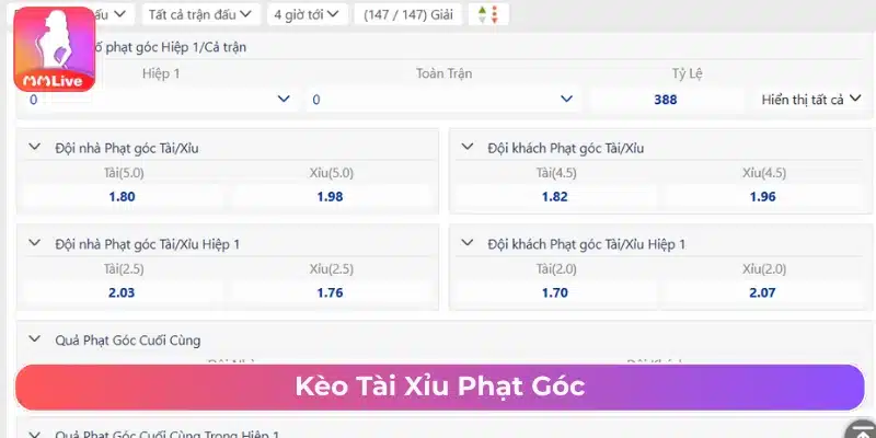 Cách Chơi Kèo Phạt Góc Và Tổng Hợp Sai Lầm Cần Tránh Kèo tài xỉu phạt góc