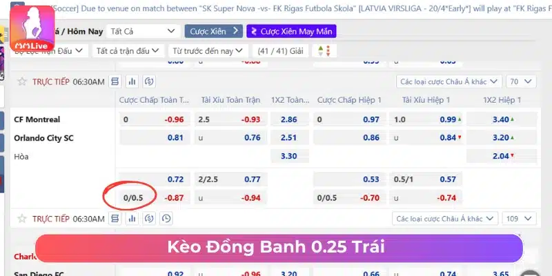 Cách Chơi Kèo Châu Á Chi Tiết Và Mẹo Cược Dễ Ăn Tiền Cược kèo chấp với tỷ lệ 0.25 trái